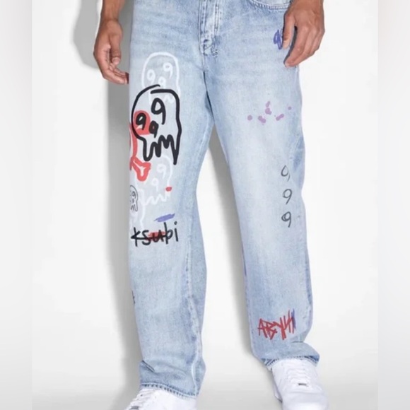 Ksubi Other - Ksubi X Juice Wrld 999 Anti K Juice Trip Jeans in Washed Indigo Size: 34 - NWT